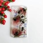 Pressed flowers phone cover, handmade product