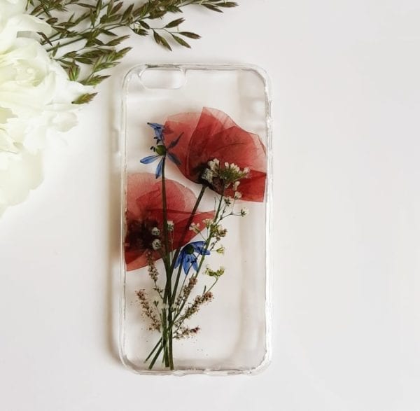 handmade dried flowers phone cover