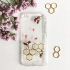 Unique pressed plants phone cover hexagons honeycomb fern and felt