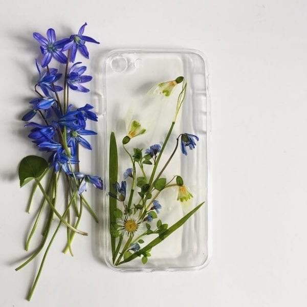 handmade pressed flowers phone cover