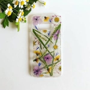 Handmade real flowers phone cover