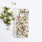 Dried flowers handmade product lawn pieces phone case fern and felt