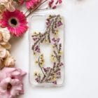 pressed plants phone case cosy pink