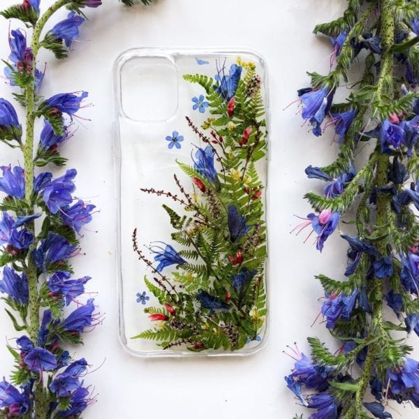 Diagonal Green floral phone case