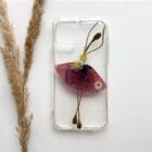 Pressed Flower Phone Case with popy ballerina