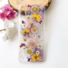 Pressed Flower Phone Casefern and felt, case with almonds flower buttercups and heather