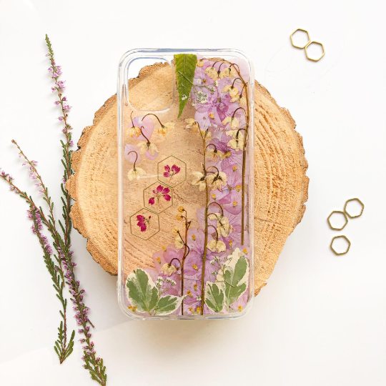 Purple Party | pressed flower phone case |  Fern&Felt