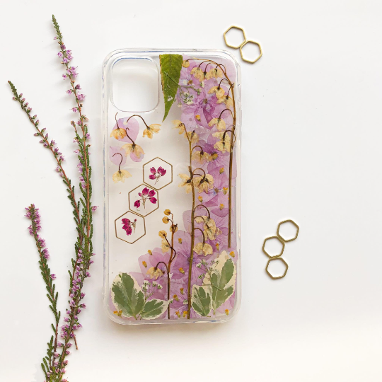Purple Party | pressed flower phone case | Fern&Felt