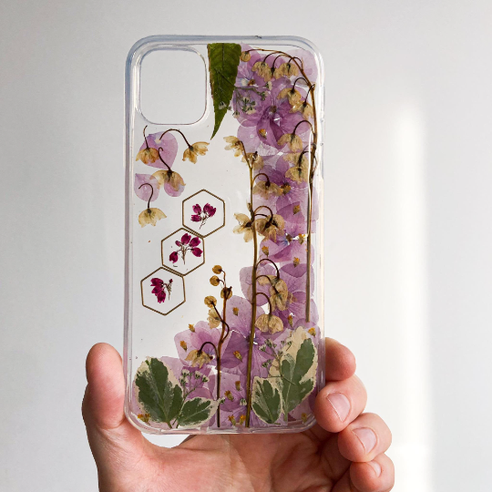 Purple Party | pressed flower phone case |  Fern&Felt