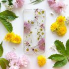 spring frame | dried plants phone case pink yellow flower