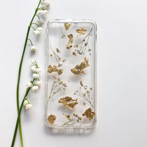 golden baby`s breath | real flowers phone case | fern&felt