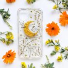 pressed flowers phone case | fern&felt golden moon