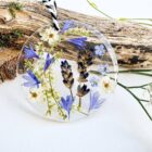 blue flower ornaments set of 5 fern&felt