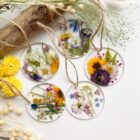 meadow ornaments set dried flowers fern and felt home decorations