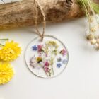 meadow ornaments set dried flowers fern and felt home decorations