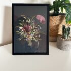bukiet suszone kwiaty obrazek w ramce bouquet fern and felt dried flower