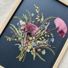 bukiet suszone kwiaty obrazek w ramce bouquet fern and felt dried flower