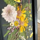 sunny day floral frame dried flowers